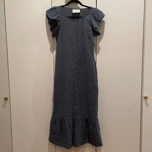 Cecilie Copenhagen Textured flutter sleeve midi dress